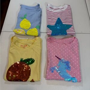 Cat & Jack, Wonder Nation girls Tops w/ flipping Sequin Designs size 7/8(m)
